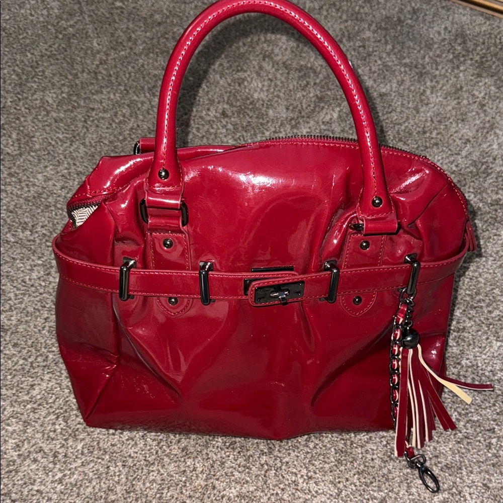 Steve Madden Red Patent Leather Satchel